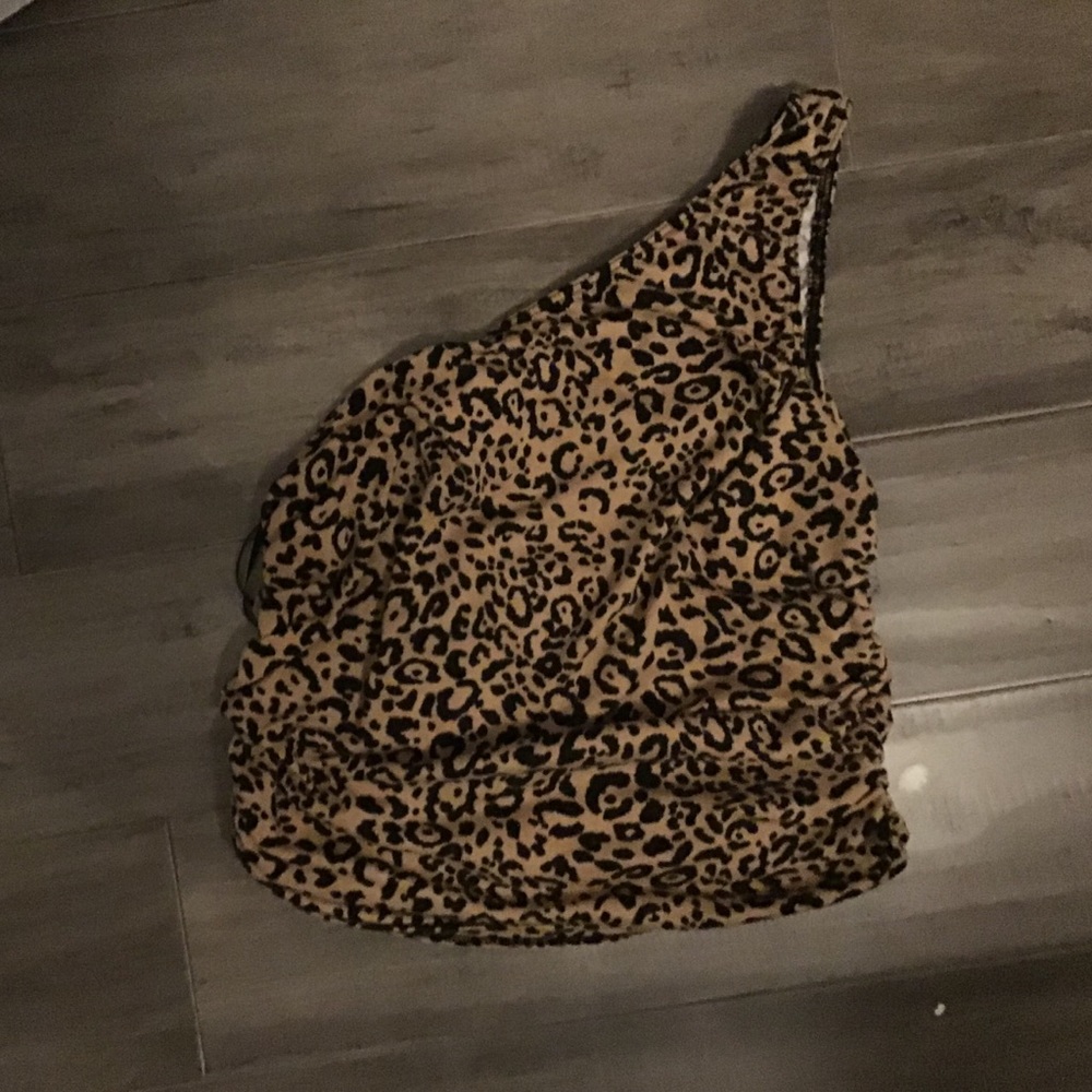 Cheetah print one shoulder tank top!